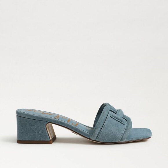 NEW SAM EDELMAN Women’s Waylon Leather Slide Sandals – Blue, Size 6.5 - Picture 6 of 7